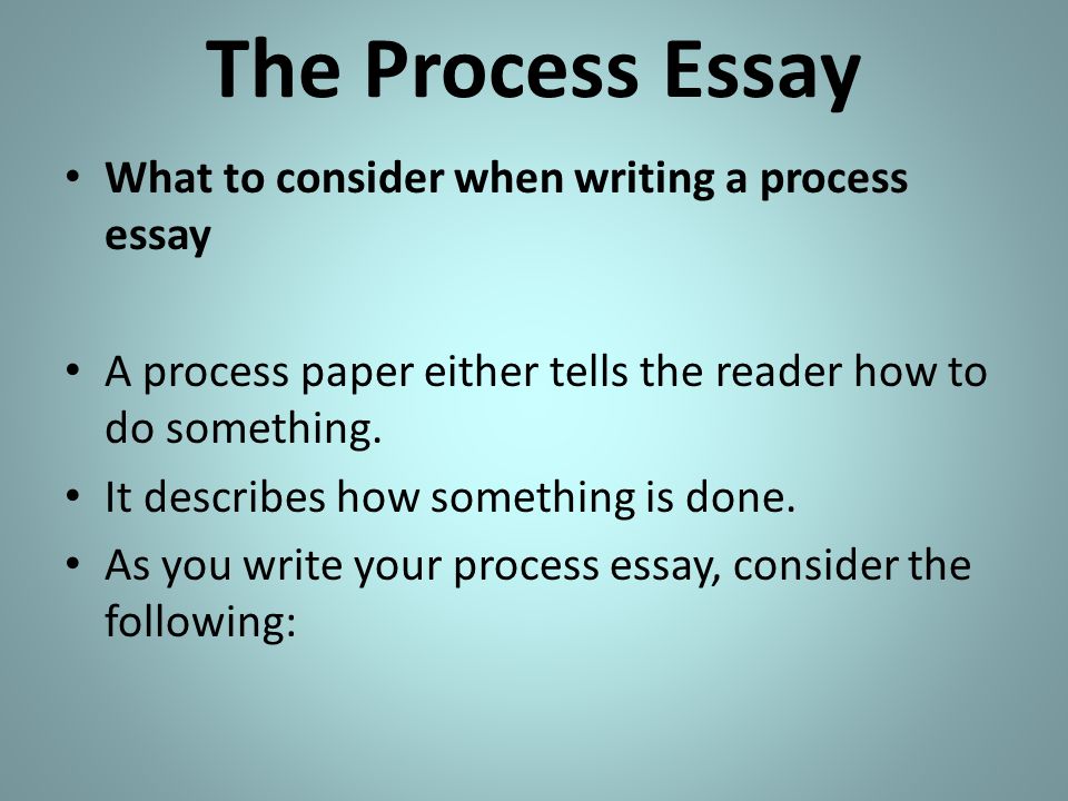 How to write a process essay